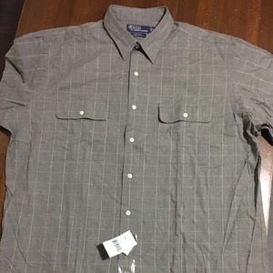 Polo Casual Button Down Gray Shirt XL